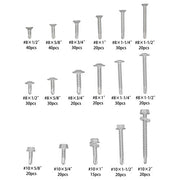 DURAFORCE 425 Pcs 410 Stainless Steel Self-Tapping Screws, #8 #10 Self-Drilling Set