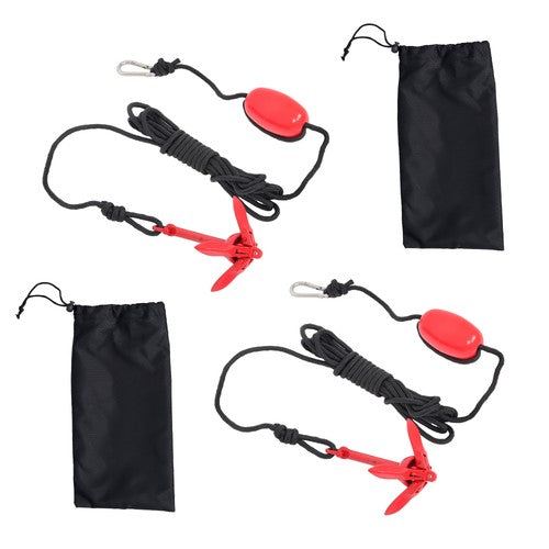 DURAFORCE Marine Kayak Anchor Kit 3.3 lb Folding Grapnel Anchor Kit Boat Anchor 2 Pack