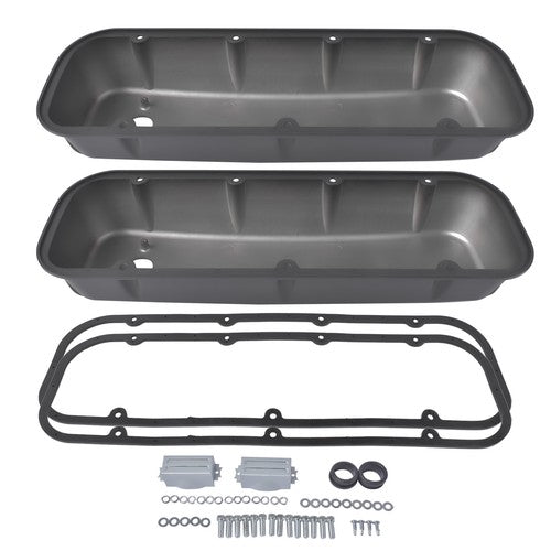 DURAFORCE 3-11/16" Tall Finned Valve Covers Polished Fits Chevy BBC 396-502 1965-1995