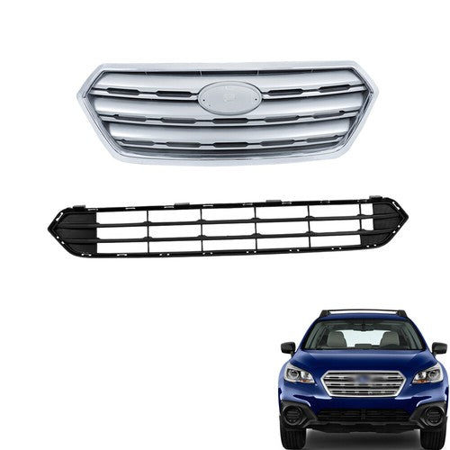 DURAFORCE Plastic Front Upper & Lower Grilles 2 Pcs Fit For Subaru Outback 2015-2017
