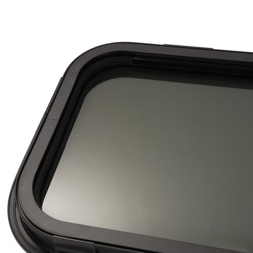 DURAFORCE 42" W × 12" H RV Window W/ Trim Ring Horizontal Slide Dark Black For RV Trailer
