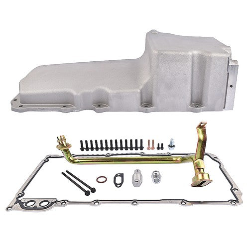 DURAFORCE For LS Swap Retrofit Aluminum Oil Pan LS1 LS2 LS3 LS6 Rear Sump, Pick Up, Gasket
