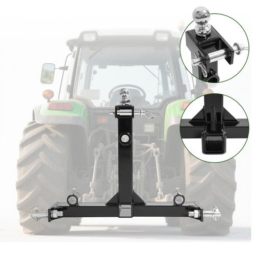 DURAFORCE Heavy-Duty 3 Point Hitch Adapter for Tractors 2" Receiver Trailer Drawbar Cat 1