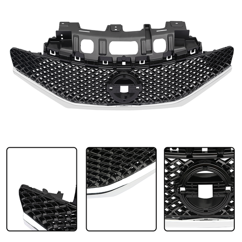 DURAFORCE Front Grille & Cover & Fog Light Covers w/Bulbs For 2015-16 Nissan Versa Note SR