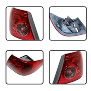 DURAFORCE 4PCS Rear Tail Lights Lamp Clear & Red Lens for 2003-2008 for Toyota Corolla