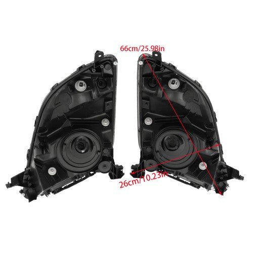 DURAFORCE Headlight Black For Toyota Prius 2006 2007 2008 2009 Headlamp Left+Right Side