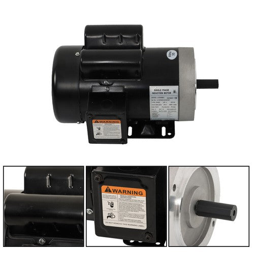 DURAFORCE 5HP Electric Motor 3450RPM 5/8" Shaft Single Phase 208-230V 56C Frame 60HZ TEFC