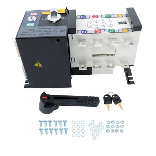 DURAFORCE 1PC ATS 160A 4 Poles 110V 220V Grid to AC Generator Automatic Transfer Switch