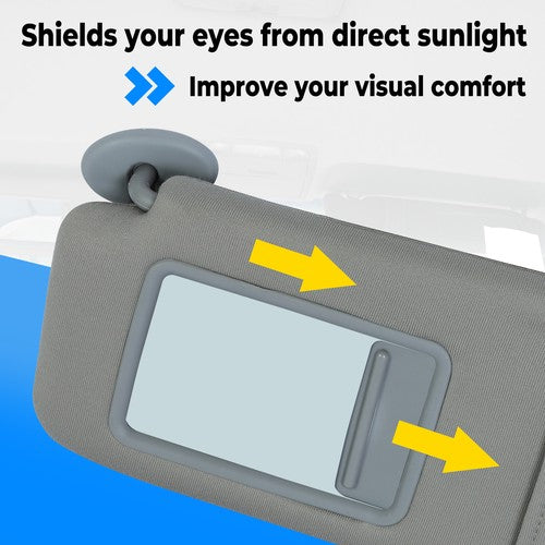 Gray Car Sun Visor Pair Left Right Side for Toyota Camry 2007-2011