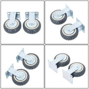 DURAFORCE 4 pieces of gray PU straight wheel polyurethane swivel wheels 2 straight wheels