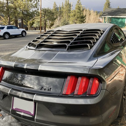 Rear Window Louver Cover Sun Shade Carbon Fiber for Ford Mustang 2015-2023