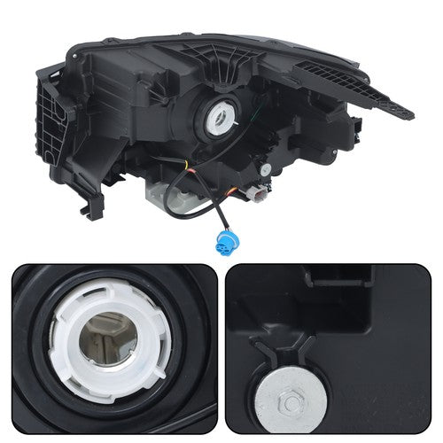 DURAFORCE Headlight Replacement For Nissan Frontier 2022-2023 RH Side Clear Black Halogen