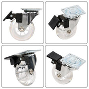 DURAFORCE 2 Inch Caster Wheels Set of 4 Heavy Duty Locking Casters with brake white