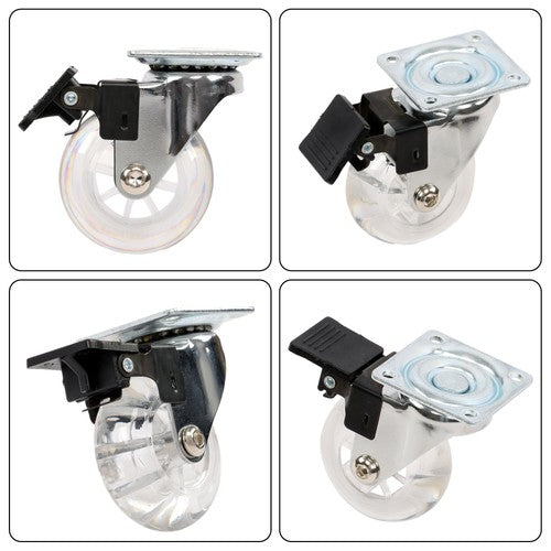 DURAFORCE 2 Inch Caster Wheels Set of 4 Heavy Duty Locking Casters with brake white
