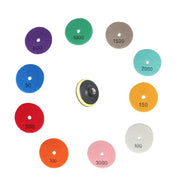 DURAFORCE Diamond Polishing Pads 3 inch Wet/Dry 10 Piece Set Granite Stone Concrete Marble