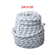 DURAFORCE 3/4" x 120' Double Braided Polyester Rope 3200 Lbs Breaking Strength For Swing