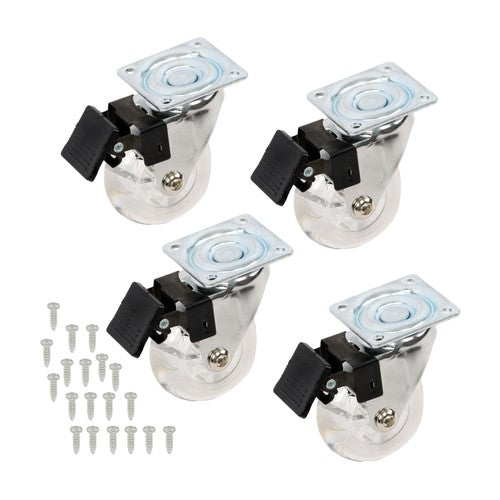 DURAFORCE 2 Inch Caster Wheels Set of 4 Heavy Duty Locking Casters with brake white