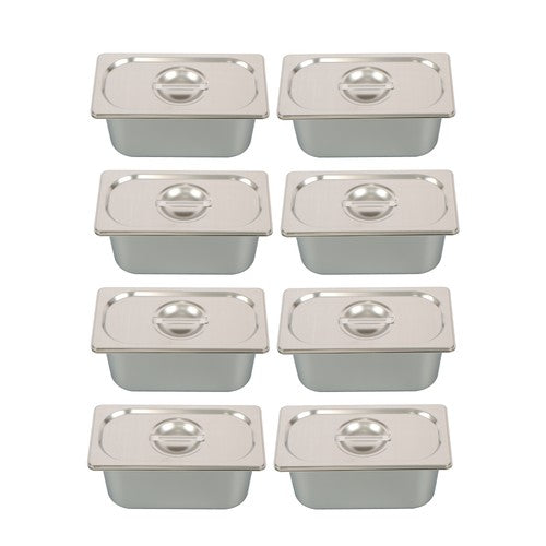 DURAFORCE 1/3 Size 6 Inch Deep Thickened Restaurant Steam Table Pans 8 Pieces