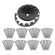 DURAFORCE 64pcs Anchoring Spik L-shaped 100FT Garden Edge Lawn Grass Stone Isolation Strip