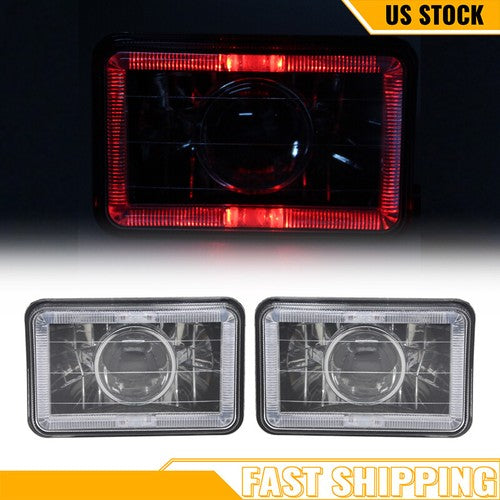 2PCS 4x6"inch LED Headlight Sealed Beam for 1994 1995 1996 1997 Chevy S10 Blazer