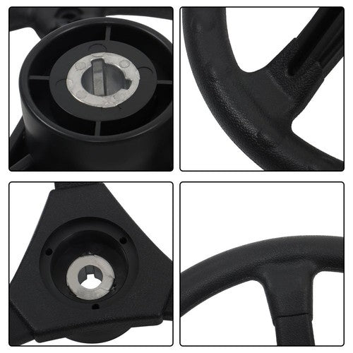 DURAFORCE New 15 FT Boat Rotary Steering System Outboard Kit Marine W/ 12.4" Wheel SS13715