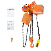 DURAFORCE 1 Ton Electric Chain Hoist, Single Phase 2200Lbs 10ft Lift Height G80 110V 750W