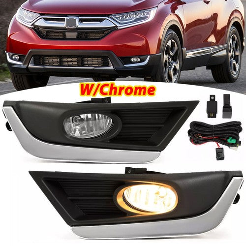 DURAFORCE Front Fog Lights Lamps w/Bulbs Switch Wiring for 2017-2019 Honda CR-V CRV