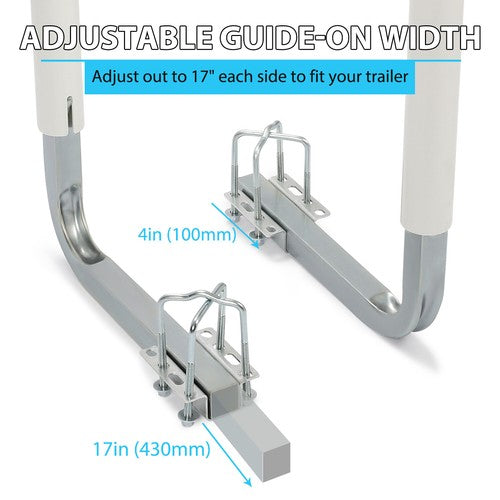 DURAFORCE 1 Pair 40" Zinc-Plated Boat Trailer Guide On Post PVC Poles For Sailboat White