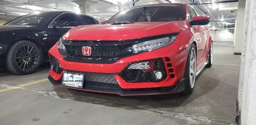 DURAFORCE Fit 2017-2021 Honda Civic Type R Black Open Mesh Fog Light Lamp Covers