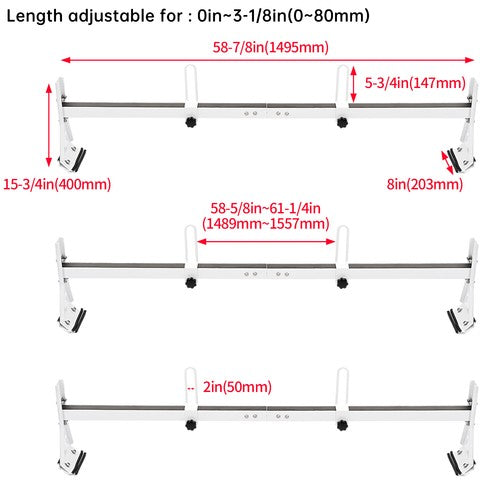 Cargo Van Roof Ladder Rack For Chevy Express 2500 3500 96 Up Steel White 3 Bar