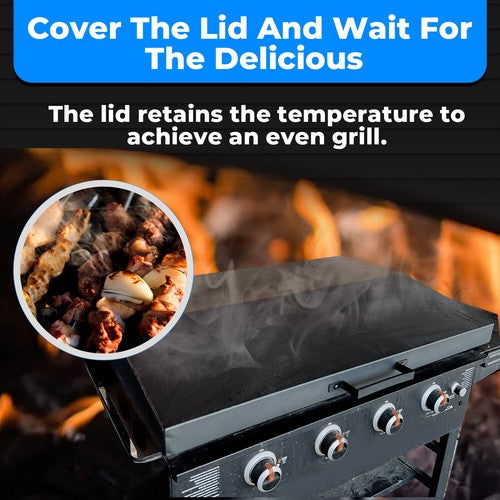 Hinged Lid Cover For Blackstone 36 Inch Griddle Rear Grease Collection Black