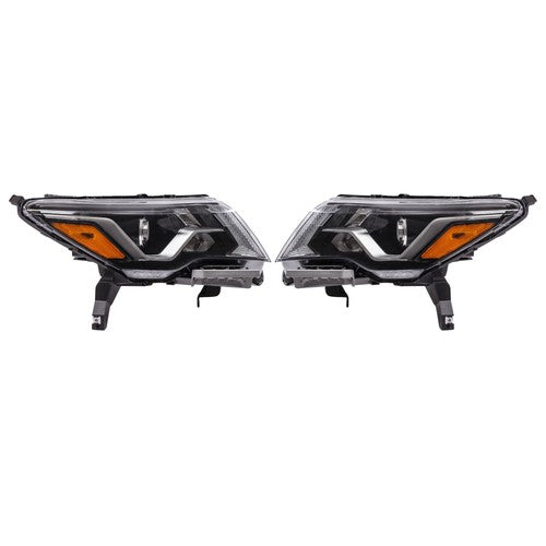 DURAFORCE Pair Headlights Assembly Set For Nissan Pathfinder 2017-2020 Halogen W/LED DRL