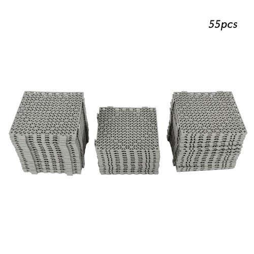 DURAFORCE 12x12Inch Interlocking Drainage Floor Tiles Modular Interlocking Tile 55Pcs Gray