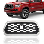 DURAFORCE Plastic Silver Bezel Fit For Toyota Tacoma 2016-2021 Front Upper Grille Assembly