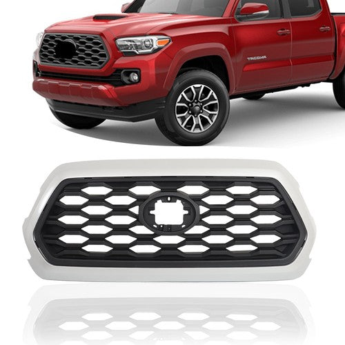 DURAFORCE Plastic Silver Bezel Fit For Toyota Tacoma 2016-2021 Front Upper Grille Assembly
