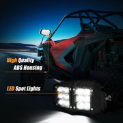 DURAFORCE UTV Rear View Side Mirrors W/ LED Spot Lights For Polaris RZR 900 1000