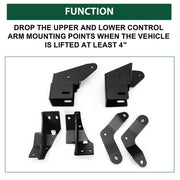 DURAFORCE Front Caster Control Arm Drop Bracket 4-8" Lift Kit For 84-01 Jeep Cherokee XJ