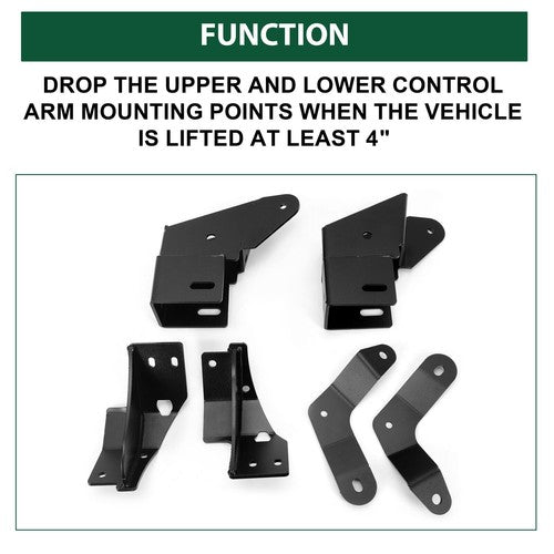DURAFORCE Front Caster Control Arm Drop Bracket 4-8" Lift Kit For 84-01 Jeep Cherokee XJ