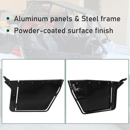 DURAFORCE Black Left Right 2 Full Swing Open Doors Aluminum Kit For 09-22 Polaris RZR 170