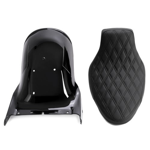 DURAFORCE Short Rear Fender Black Seat For Harley Davidson Softail 06 17 200mm Tire