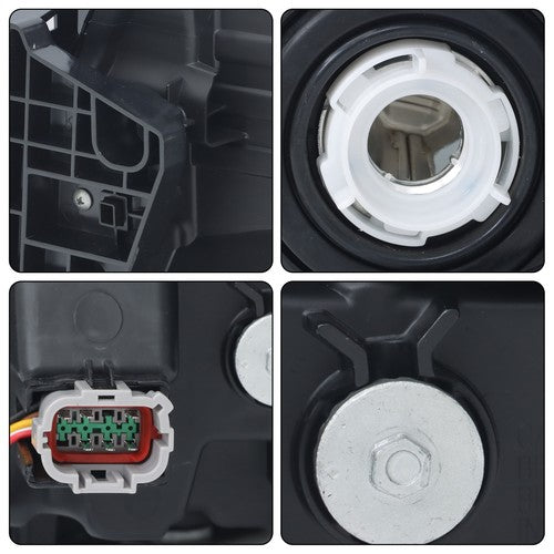 DURAFORCE Headlight Replacement For Nissan Frontier 2022-2023 RH Side Clear Black Halogen