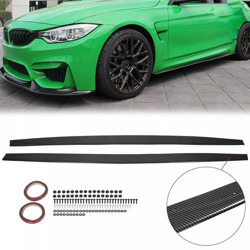 DURAFORCE For BMW M4 2015-2020 19 Carbon Fiber Style Side Skirt Extension Splitters
