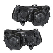 DURAFORCE Pair Headlights Headlamps Halogen Black Clear Lens For Chrysler 300 2011-2014