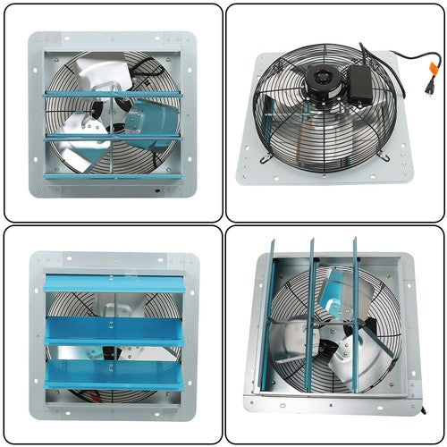 DURAFORCE 14" Shutter Exhaust Fan Wall Mounted Blades Ventilation Fan for Garage,Attic