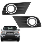 DURAFORCE Fog Light Cover Bezel Chrome Ring for Honda Pilot 2012 2013 2014 2015 LH RH