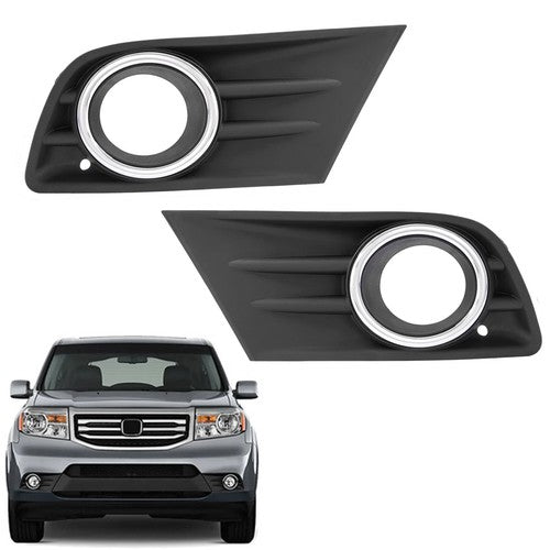 DURAFORCE Fog Light Cover Bezel Chrome Ring for Honda Pilot 2012 2013 2014 2015 LH RH
