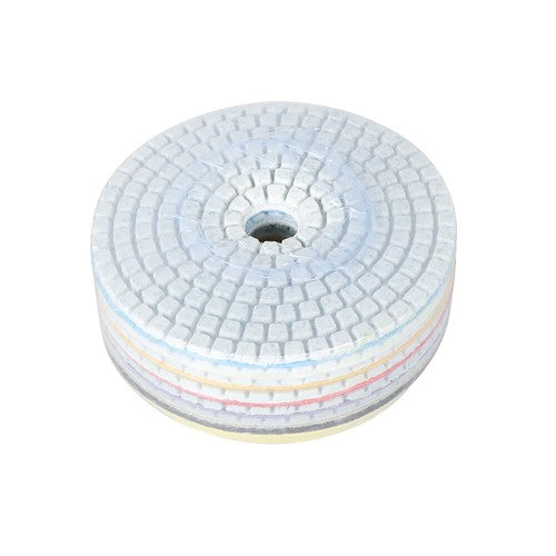 DURAFORCE 7PCS 4 Inch Set Wet Dry Diamond Polishing Pads For Granite Concrete Marble Stone
