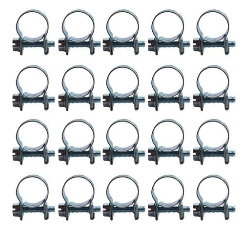 DURAFORCE 20Pieces 19/32" 13mm - 15mm Fuel Injection Hose Clamp / Fuel Clamps New