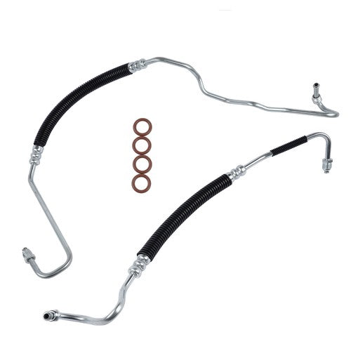 DURAFORCE 2pcs Power Steering Pressure Line Hoses for Chevy Silverado GMC Sierra 6.6L V8