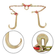 DURAFORCE 5/16" x 2' V Type Towing G80 Chain Bridle with 15" J and Grab Hooks Steel